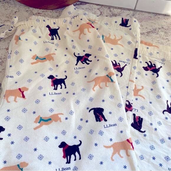 LL Bean Retriever Dog Print Flannel Pajama Pant Lounge Pant MED EUC - Picture 6 of 14